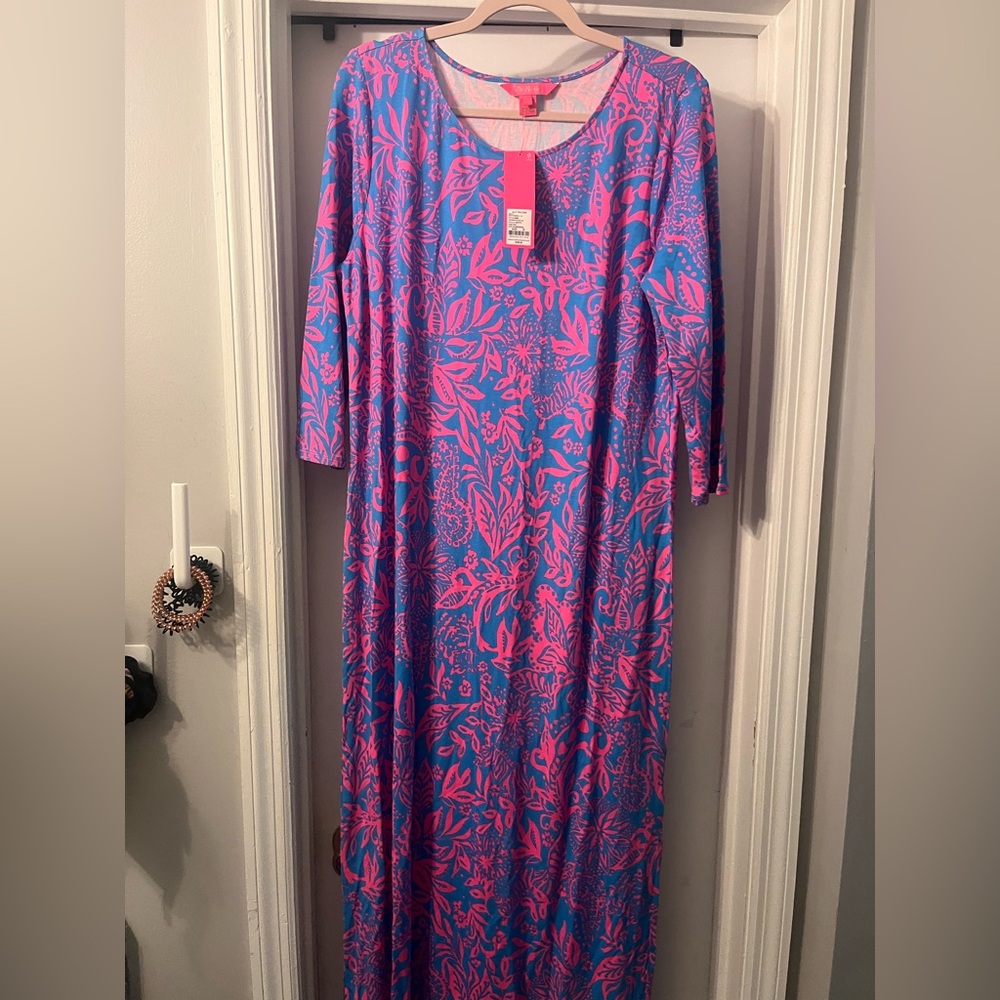 Lilly Pulitzer Pink and Blue Long Sleeve Dress